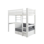 High Sleeper with crossbar bed ends and sofa bed combination with desk (Mattress for Casa module included)