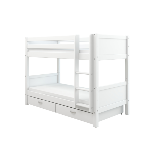 Bunk Bed with white bed end panels and drawers